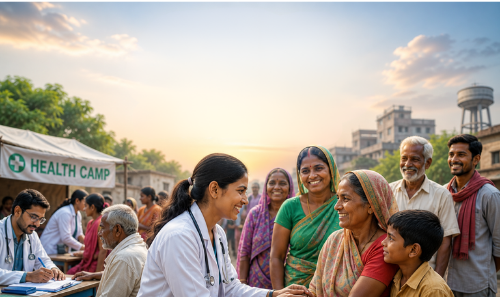 Narmada ananat prawah health camps organised
